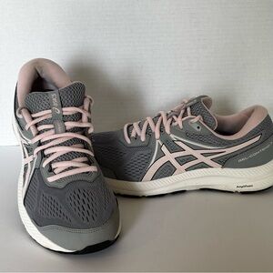 Asics Women's Gray and Pink Gel-Contend 7 Sneakers Running Shoes SZ 10